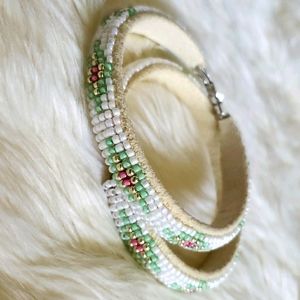 Native American Beaded Large Hoop Earrings